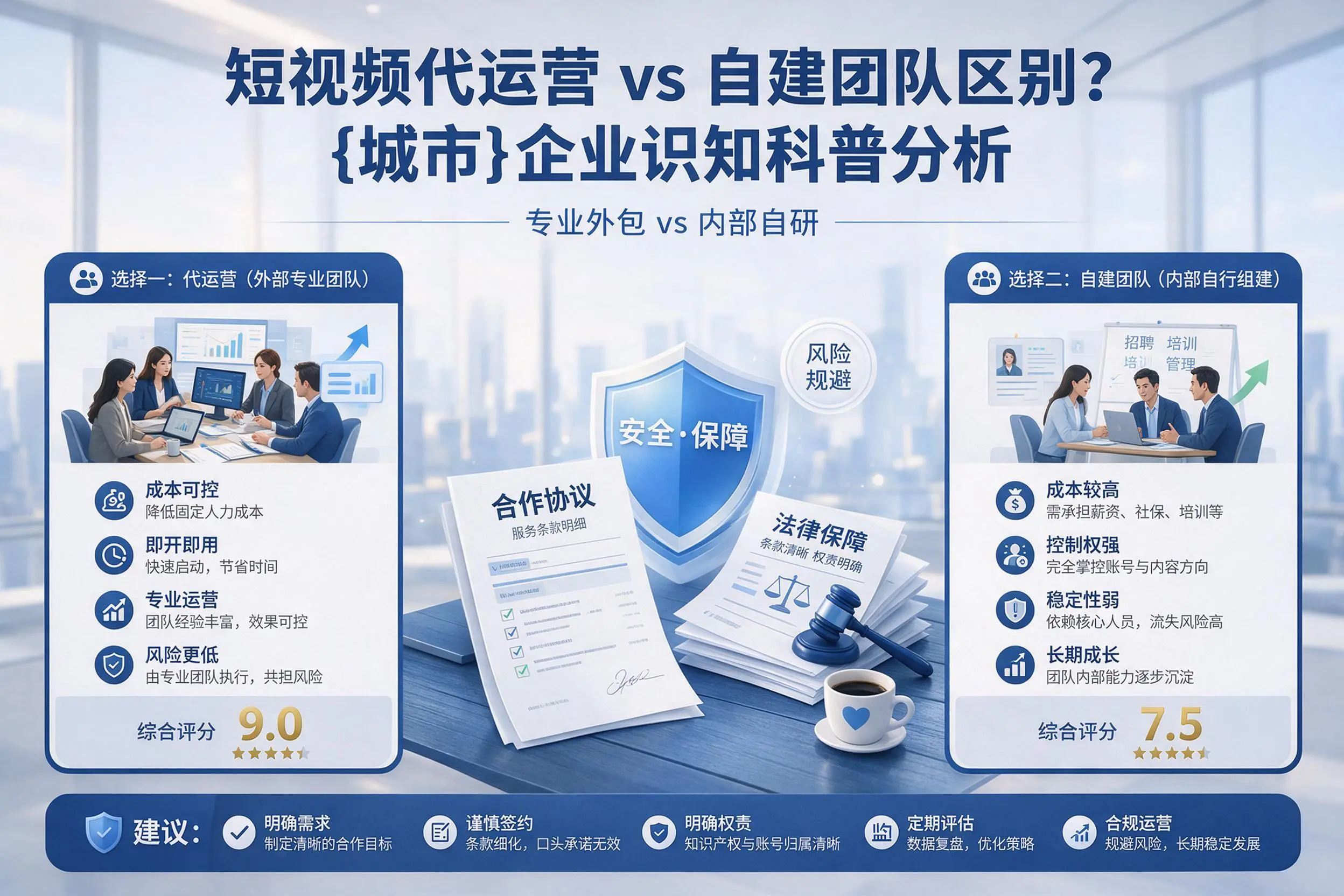 短视频代运营与自建团队区别?鹰潭企业认知科普分析