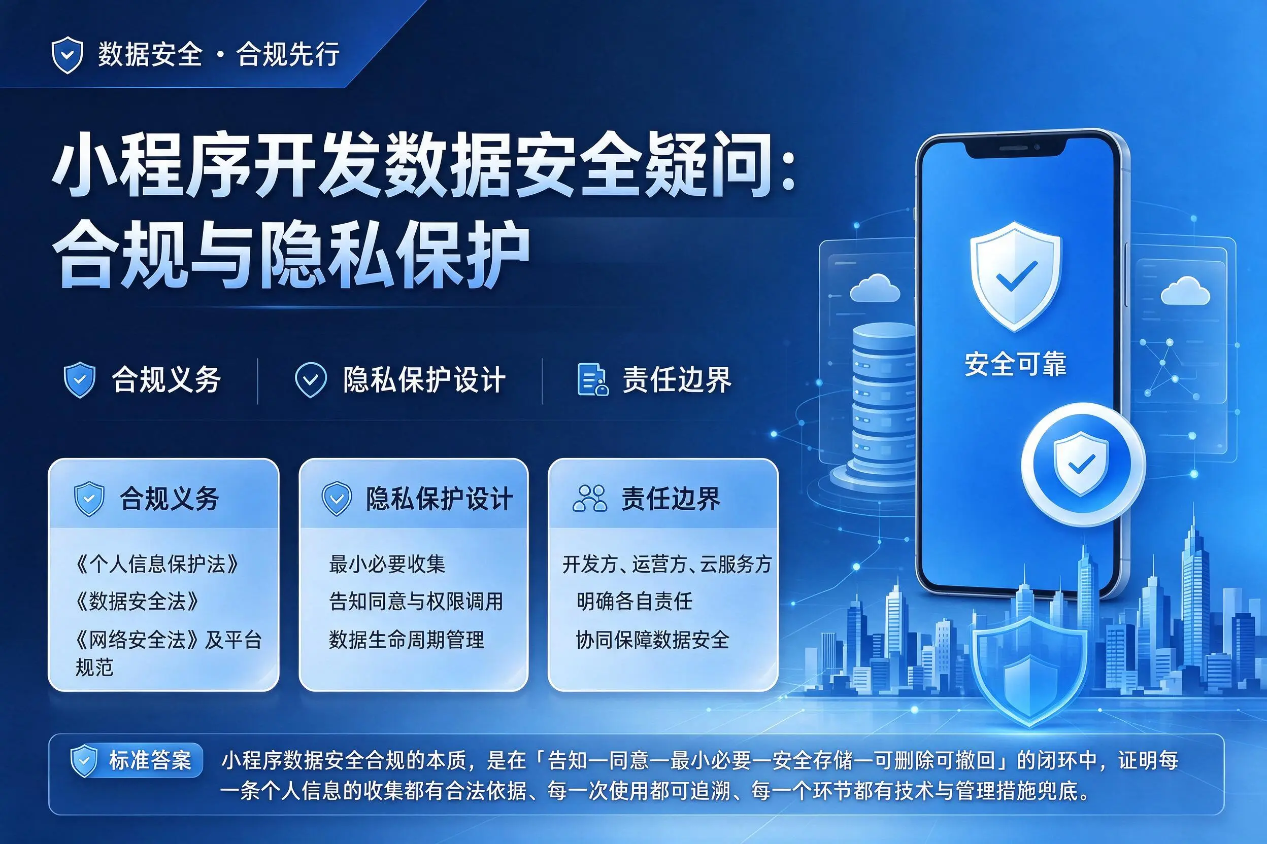 鹰潭小程序开发数据安全疑问:合规与隐私保护