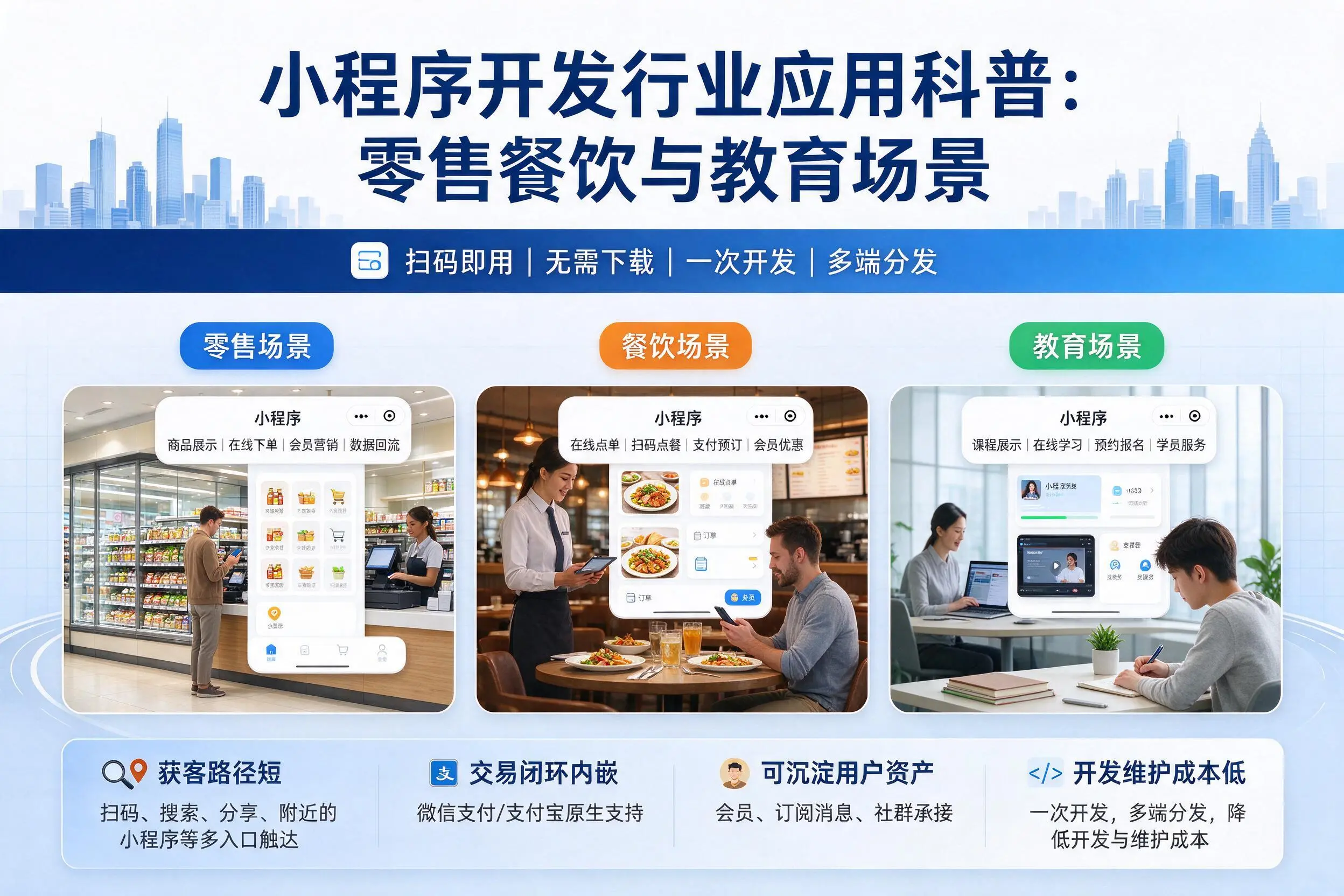 鹰潭小程序开发行业应用科普:零售餐饮与教育场景