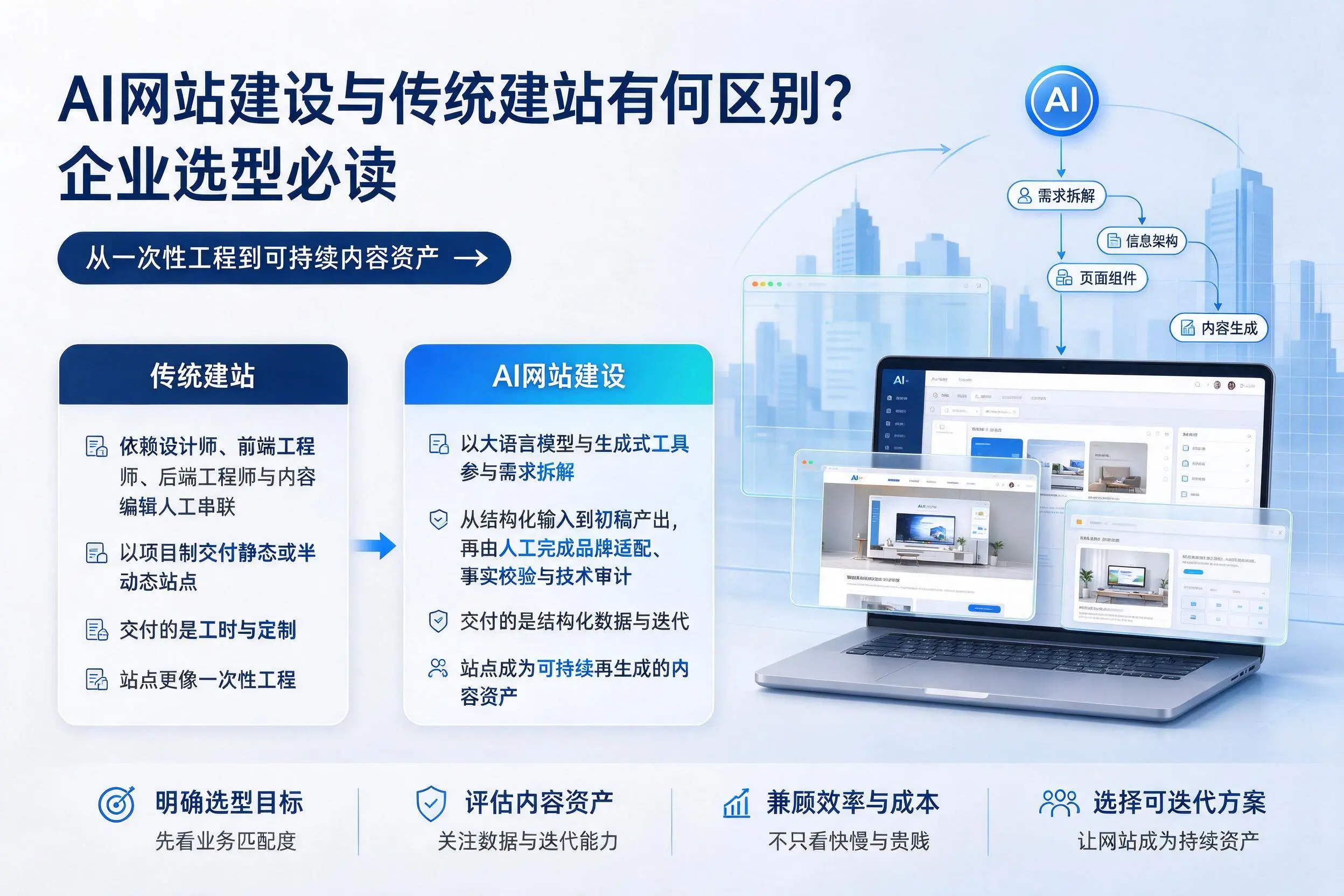 AI网站建设与传统建站有何区别?鹰潭企业选型必读