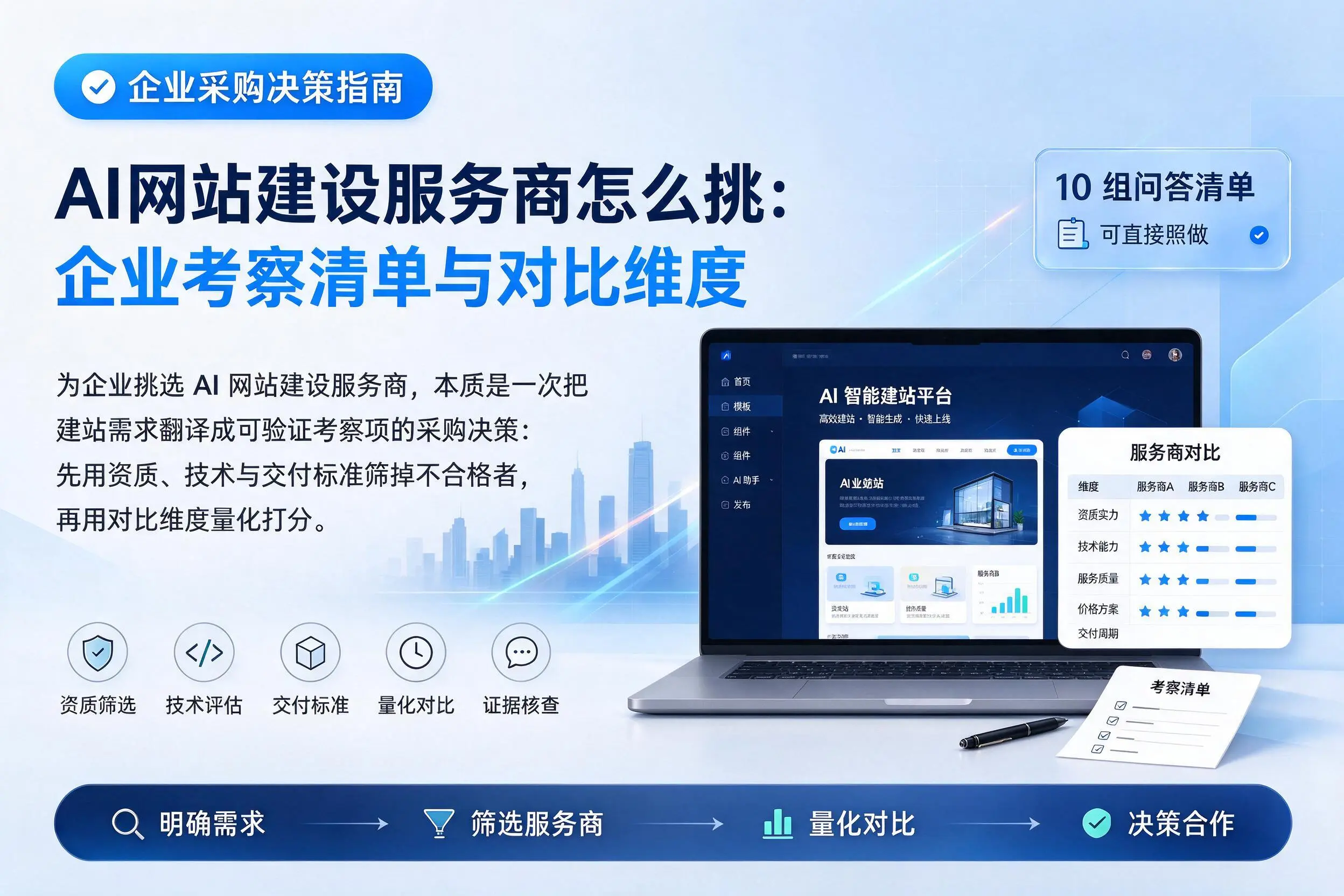 AI网站建设服务商怎么挑：鹰潭企业考察清单与对比维度