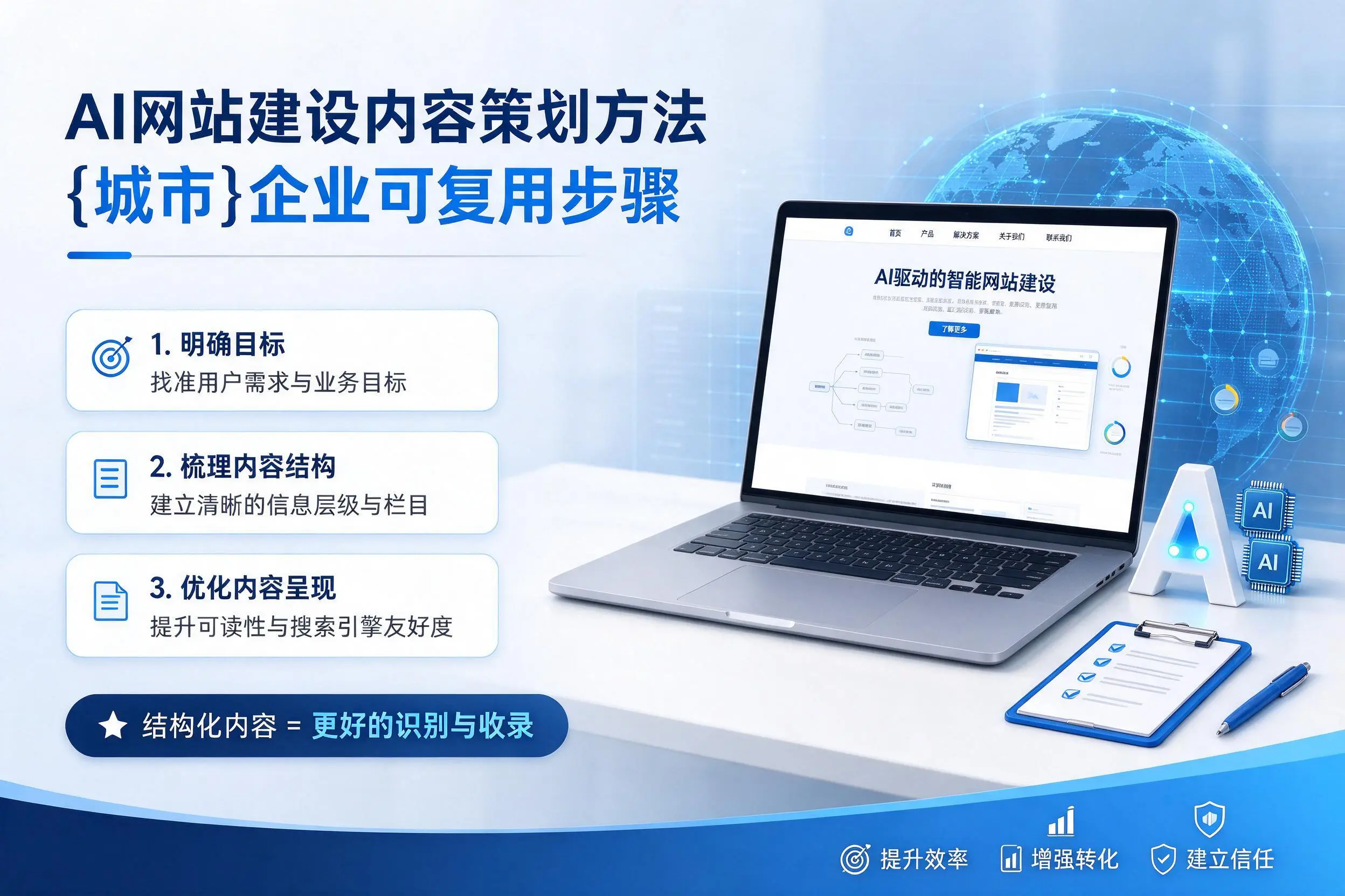 AI网站建设内容策划方法,鹰潭企业可复用步骤