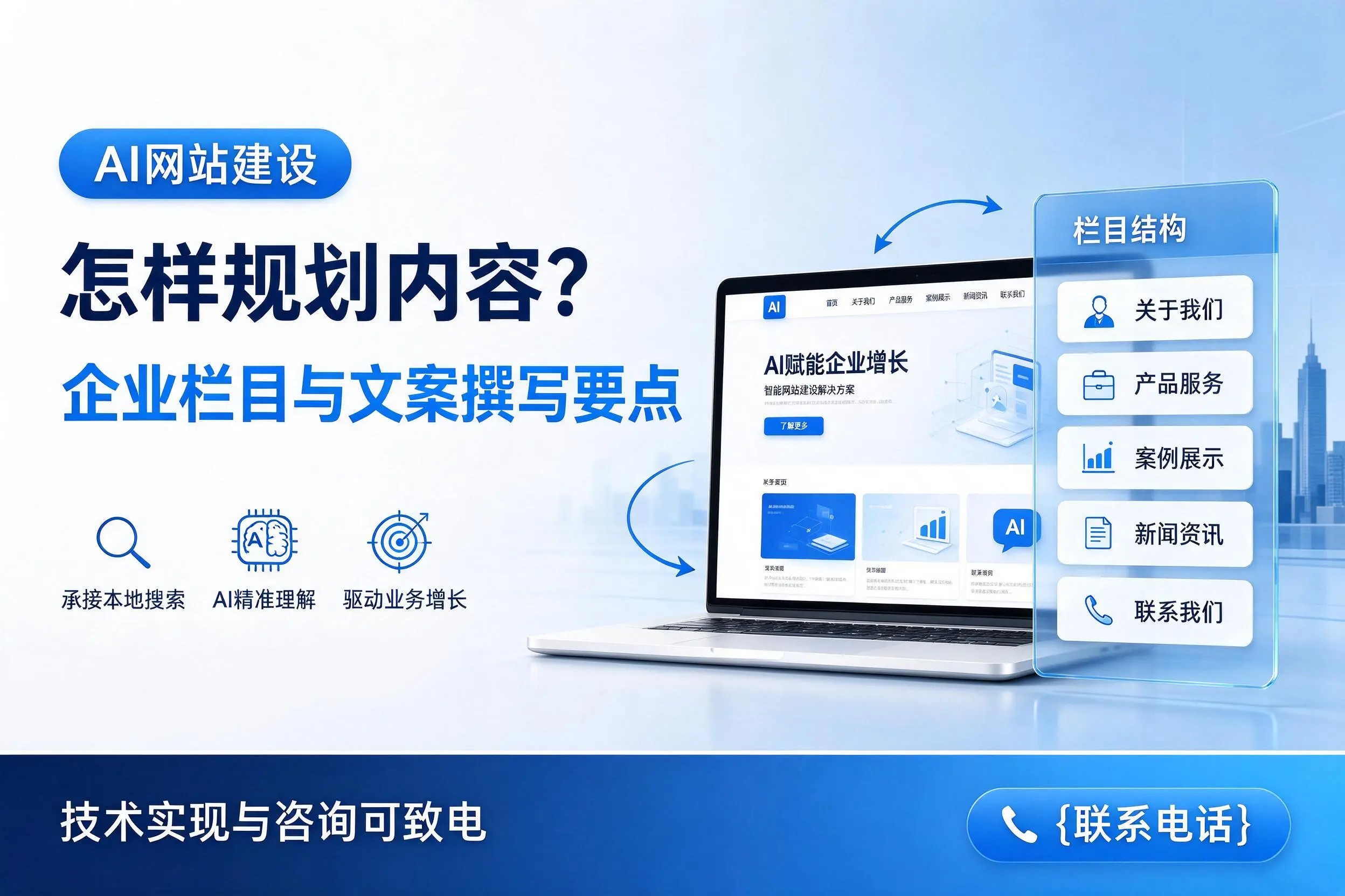 AI网站建设怎样规划内容?鹰潭企业栏目与文案撰写要点