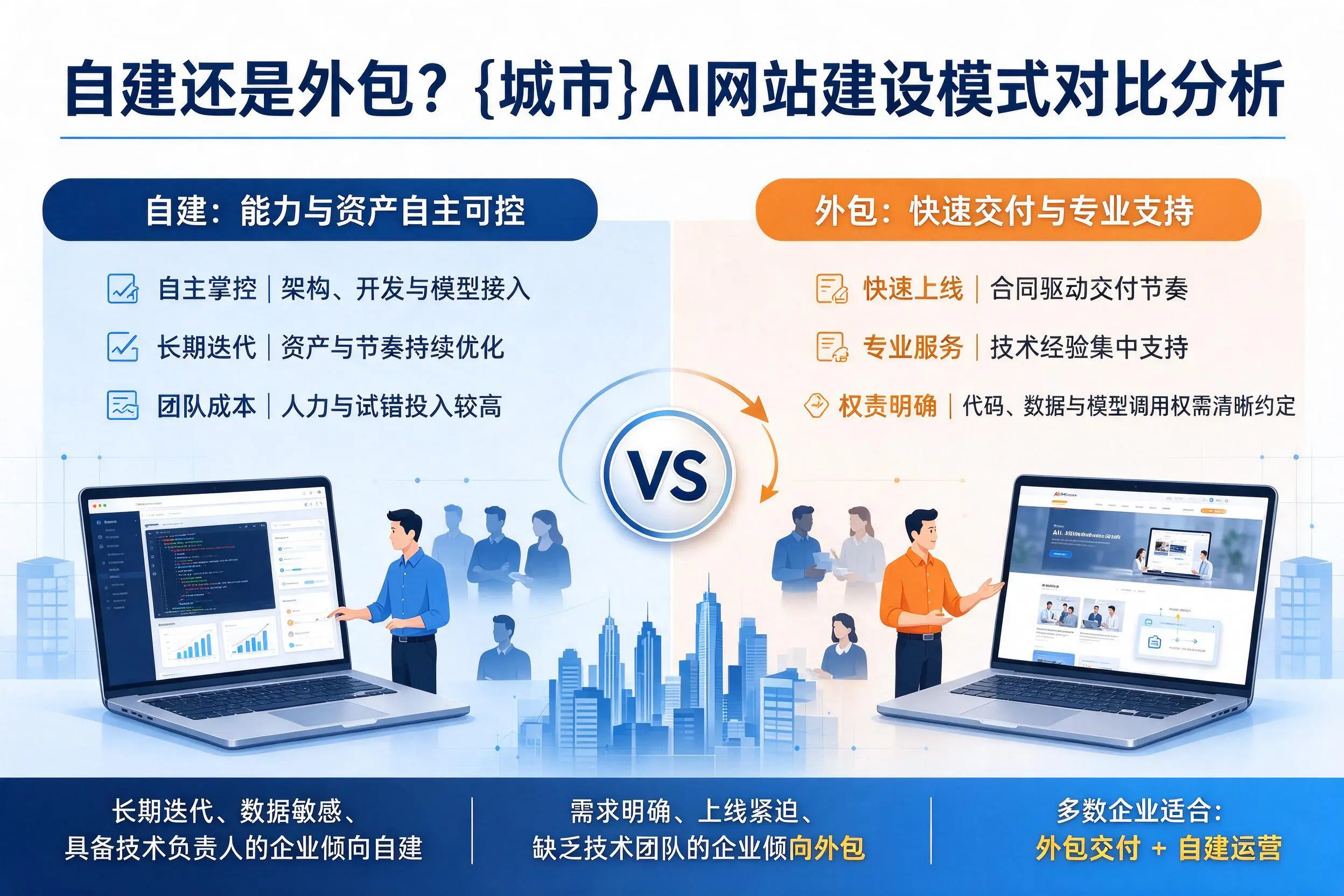 自建还是外包?鹰潭AI网站建设模式对比分析